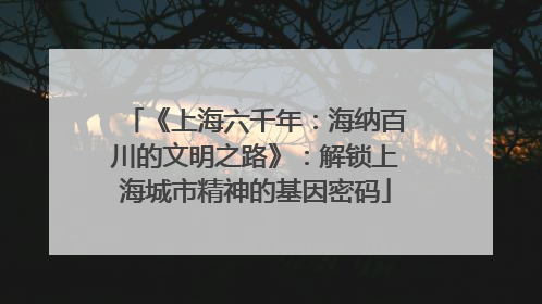 《上海六千年：海纳百川的文明之路》：解锁上海城市精神的基因密码