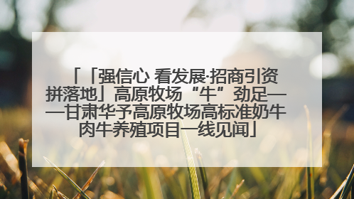 「强信心 看发展·招商引资拼落地」高原牧场“牛”劲足——甘肃华予高原牧场高标准奶牛肉牛养殖项目一线见闻