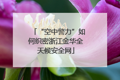 “空中警力”如何织密浙江金华全天候安全网