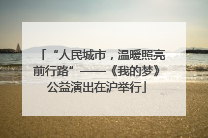 “人民城市，温暖照亮前行路”——《我的梦》公益演出在沪举行