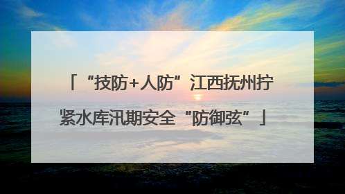 “技防+人防”江西抚州拧紧水库汛期安全“防御弦”