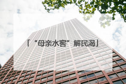 “母亲水窖”解民渴