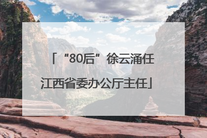 “80后”徐云涌任江西省委办公厅主任
