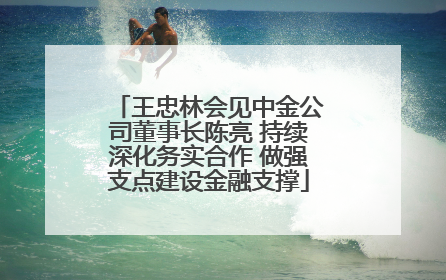 王忠林会见中金公司董事长陈亮 持续深化务实合作 做强支点建设金融支撑