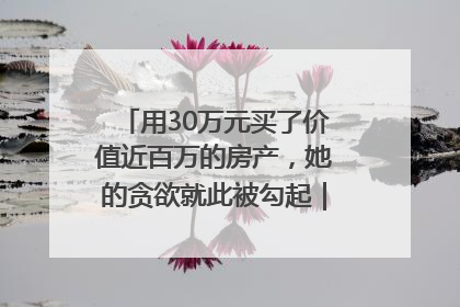 用30万元买了价值近百万的房产，她的贪欲就此被勾起｜今晚九点半