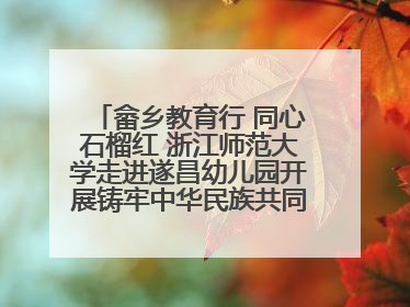 畲乡教育行 同心石榴红 浙江师范大学走进遂昌幼儿园开展铸牢中华民族共同体意识教育
