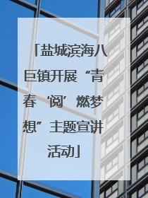 盐城滨海八巨镇开展“青春‘阅’燃梦想”主题宣讲活动