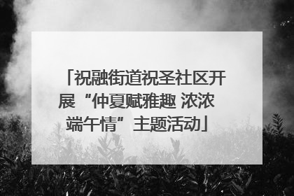 祝融街道祝圣社区开展“仲夏赋雅趣 浓浓端午情”主题活动