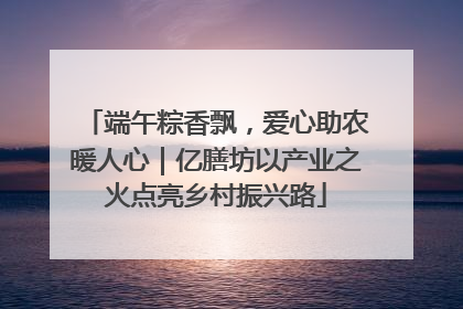 端午粽香飘，爱心助农暖人心｜亿膳坊以产业之火点亮乡村振兴路