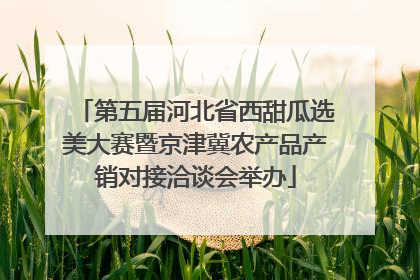 第五届河北省西甜瓜选美大赛暨京津冀农产品产销对接洽谈会举办