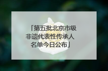 第五批北京市级非遗代表性传承人名单今日公布