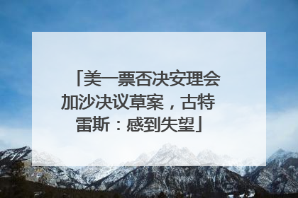 美一票否决安理会加沙决议草案，古特雷斯：感到失望