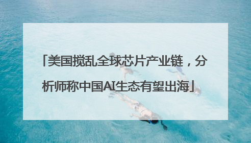 美国搅乱全球芯片产业链，分析师称中国AI生态有望出海