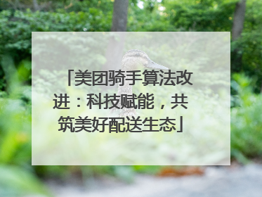 美团骑手算法改进：科技赋能，共筑美好配送生态