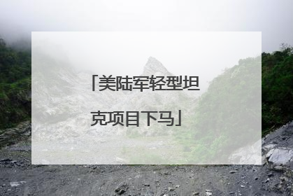 美陆军轻型坦克项目下马