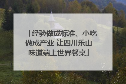 经验做成标准、小吃做成产业 让四川乐山味道端上世界餐桌