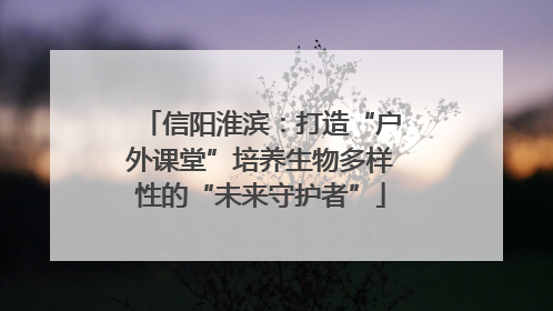信阳淮滨：打造“户外课堂”培养生物多样性的“未来守护者”