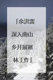 余洪雷深入南山乡开展巡林工作