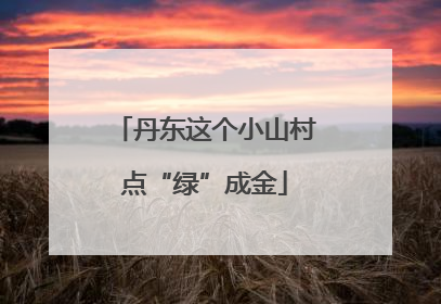 丹东这个小山村点“绿”成金