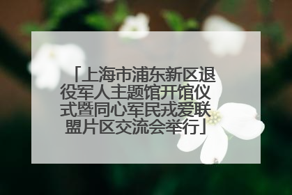上海市浦东新区退役军人主题馆开馆仪式暨同心军民戎爱联盟片区交流会举行