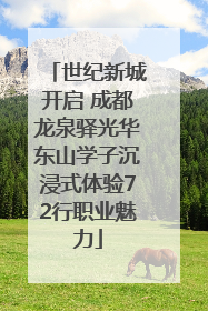 世纪新城开启 成都龙泉驿光华东山学子沉浸式体验72行职业魅力