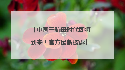 中国三航母时代即将到来！官方最新披露