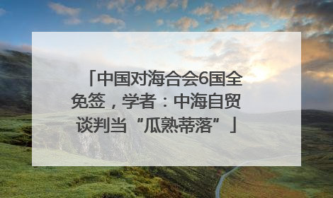 中国对海合会6国全免签，学者：中海自贸谈判当“瓜熟蒂落”