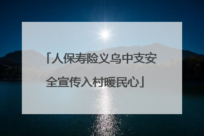 人保寿险义乌中支安全宣传入村暖民心