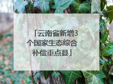 云南省新增3个国家生态综合补偿重点县