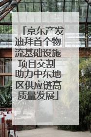 京东产发迪拜首个物流基础设施项目交割 助力中东地区供应链高质量发展