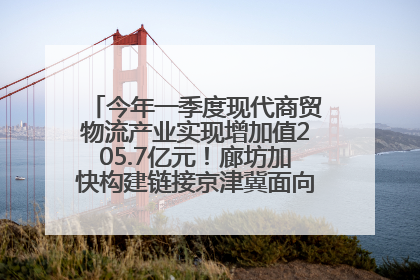 今年一季度现代商贸物流产业实现增加值205.7亿元！廊坊加快构建链接京津冀面向全世界的物流通道