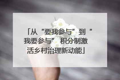 从“要我参与”到“我要参与” 积分制激活乡村治理新动能