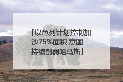 以色列计划控制加沙75%面积 意图持续削弱哈马斯