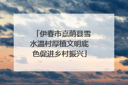 伊春市嘉荫县雪水温村厚植文明底色促进乡村振兴
