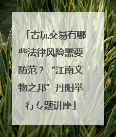 古玩交易有哪些法律风险需要防范？“江南文物之邦”丹阳举行专题讲座