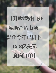 升级境外自办展助企拓市场 温企今年已拼下15.8亿美元意向订单