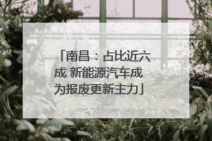 南昌：占比近六成 新能源汽车成为报废更新主力
