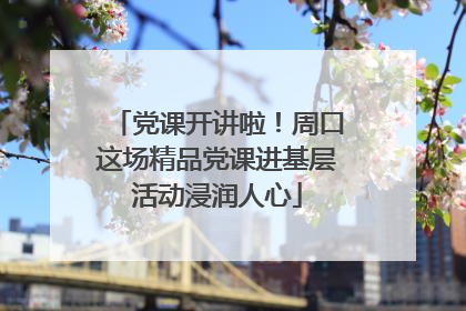 党课开讲啦！周口这场精品党课进基层活动浸润人心