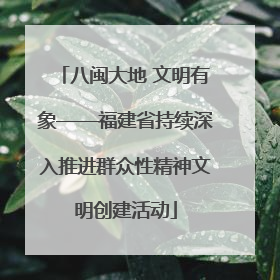 八闽大地 文明有象——福建省持续深入推进群众性精神文明创建活动