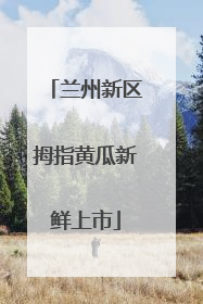 兰州新区拇指黄瓜新鲜上市