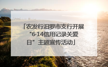 农发行汨罗市支行开展“6·14信用记录关爱日”主题宣传活动