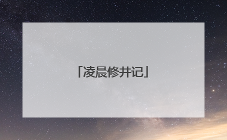 凌晨修井记