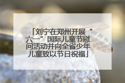刘宁在郑州开展“六一”国际儿童节慰问活动并向全省少年儿童致以节日祝福
