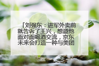 刘强东：进军外卖前就告诉了王兴，想邀他面对面喝酒交流，京东未来会打造一种与美团不同的商业模式