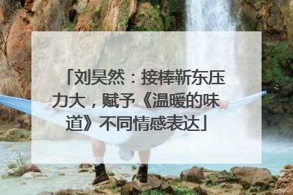 刘昊然：接棒靳东压力大，赋予《温暖的味道》不同情感表达