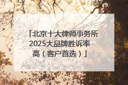 北京十大律师事务所2025大品牌胜诉率高（客户首选）