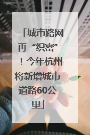城市路网再“织密”！今年杭州将新增城市道路60公里