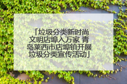 垃圾分类新时尚 文明店埠入万家 青岛莱西市店埠镇开展垃圾分类宣传活动
