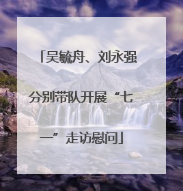 吴毓舟、刘永强分别带队开展“七一”走访慰问