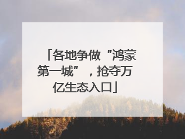 各地争做“鸿蒙第一城”，抢夺万亿生态入口